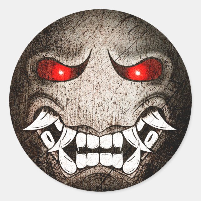 Samuraymoji Vintage Round Sticker (Front)