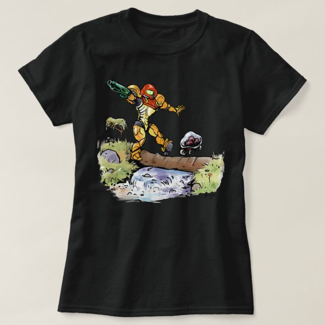 Samus and Metroid Classic T Shirt (Design Front)