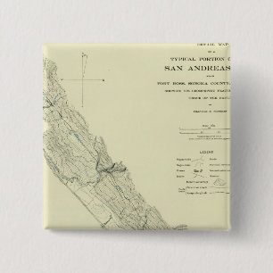San Andreas Rift near Fort Ross 15 Cm Square Badge