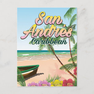 San Andrés island travel poster Postcard