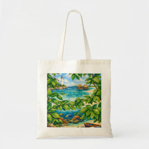 San Andrés Tropical Beach Lighthouse & Coral Reef Tote Bag