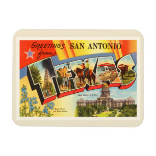 San Antonio #2 Texas TX Vintage Travel Souvenir Magnet