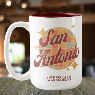 San Antonio City Texas Retro Vintage Two-Tone Coffee Mug