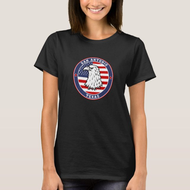 San Antonio City Texas State Usa Flag Travel Souve T-Shirt (Front)