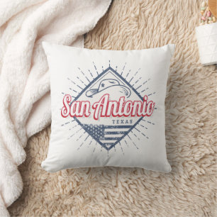 San Antonio City Texas United States Vintage USA Cushion