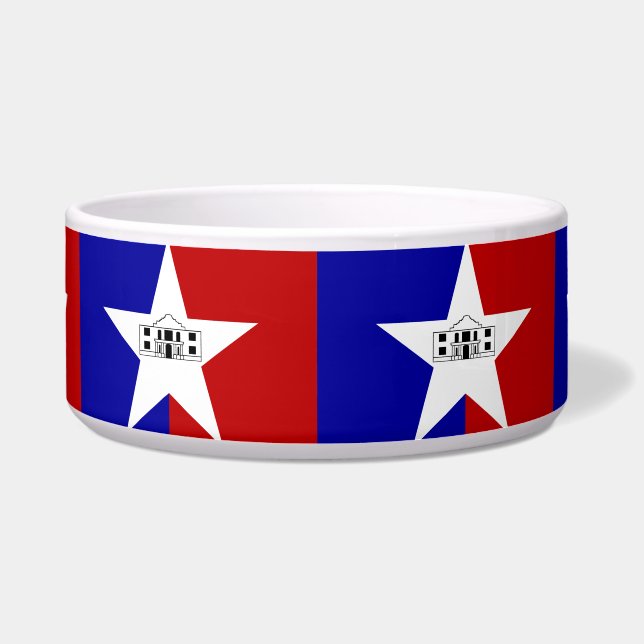 San Antonio Flag Pet Bowl (Front)