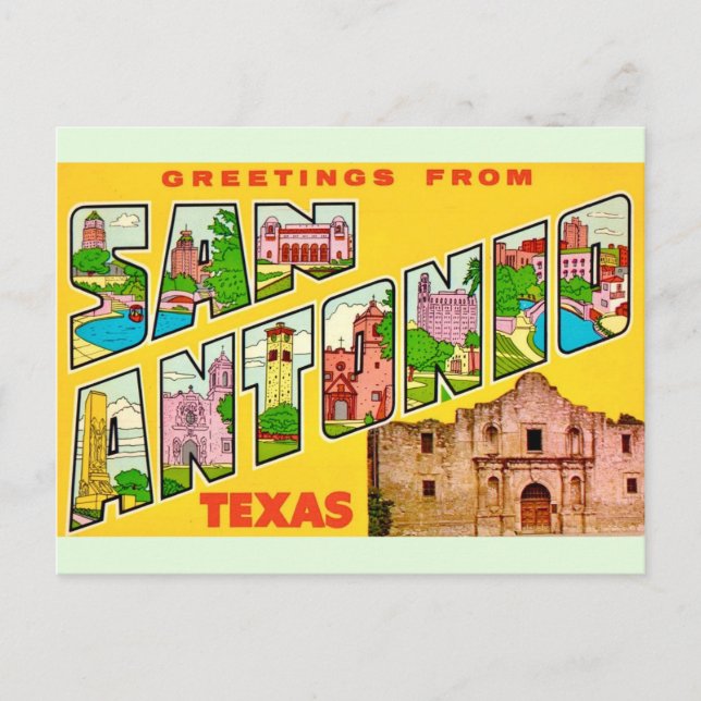 San Antonio Greetings Postcard  (Front)