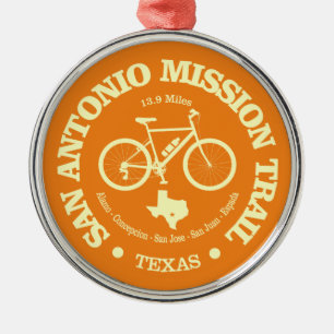 San Antonio Mission Trail (cycling) Metal Tree Decoration