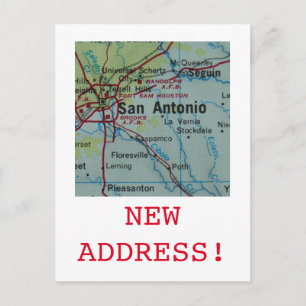 San Antonio New Address announcement Postcard