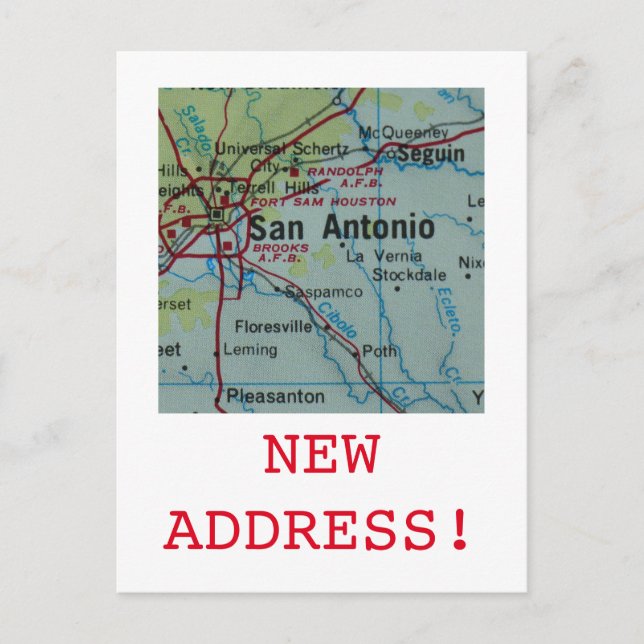 San Antonio New Address announcement Postcard (Front)