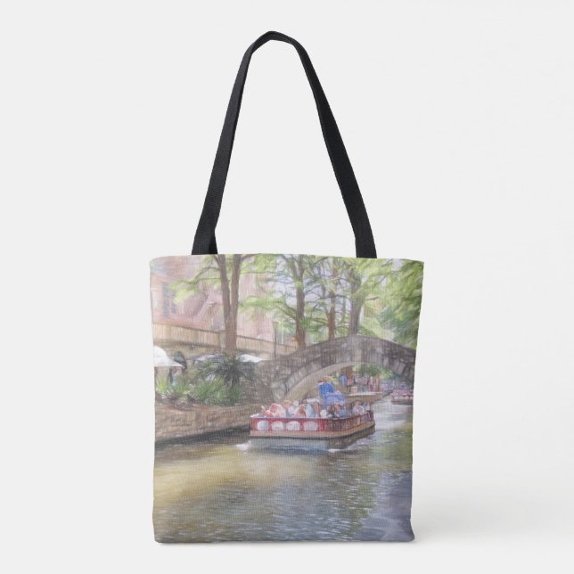 San Antonio River Walk All-Over Tote Bag (Back)