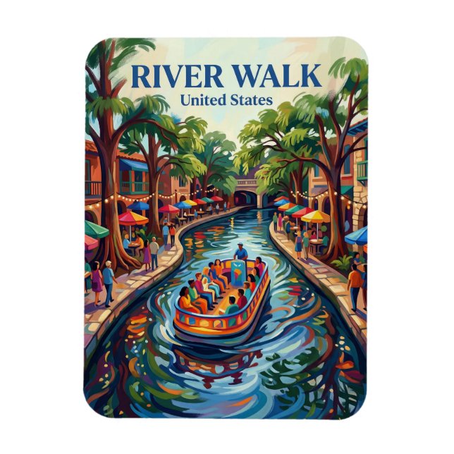 San Antonio River Walk Texas Magnet (Vertical)