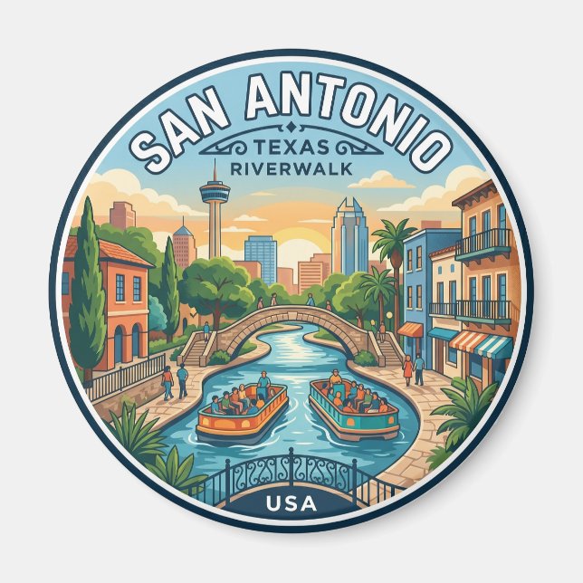 San Antonio River Walk USA Magnet (Front)