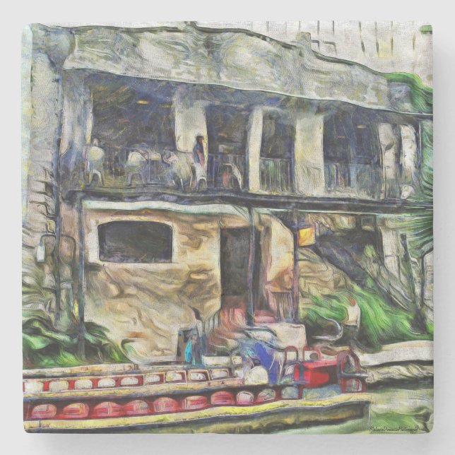 San Antonio Riverwalk Series Stone Coaster (Front)
