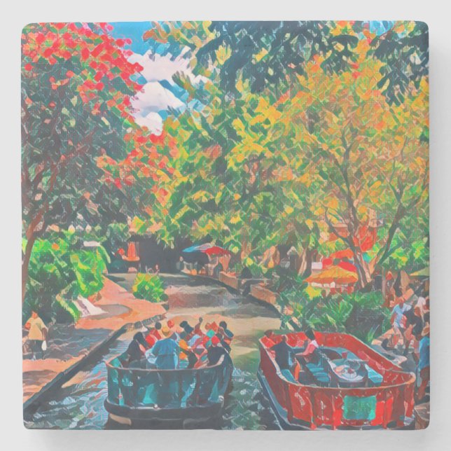 San Antonio Riverwalk Stone Coaster (Front)