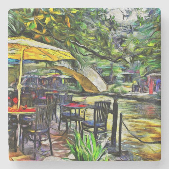 San Antonio Riverwalk  stone coasters (Front)