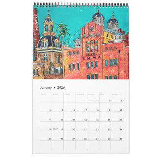 San Antonio Single Page Calendar