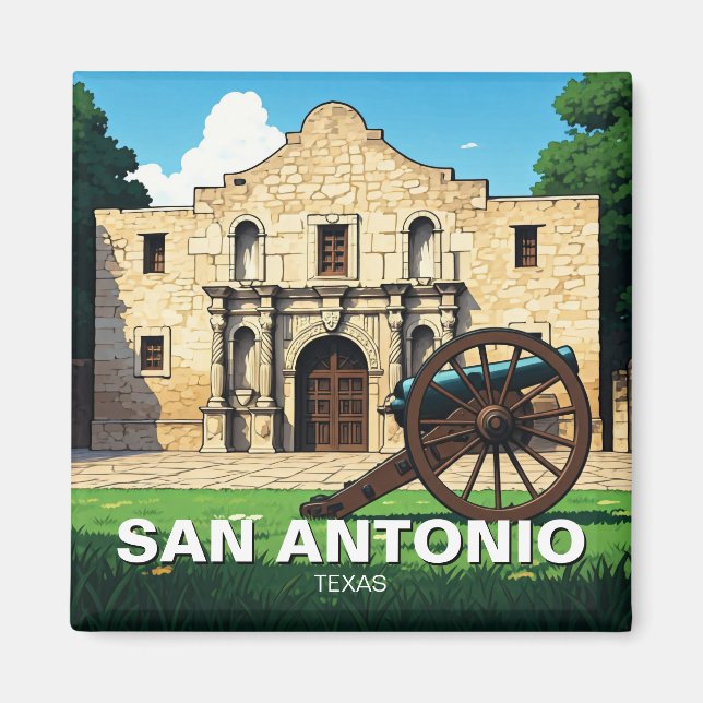 San Antonio Texas Alamo Travel Magnet (Front)