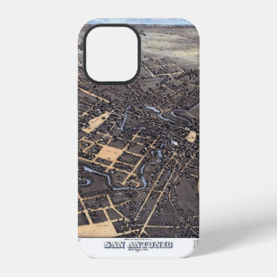 San Antonio, Texas, Antique Aerial City Map, 1873 iPhone 12 Case