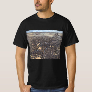 San Antonio, Texas, Antique Aerial City Map, 1873 T-Shirt