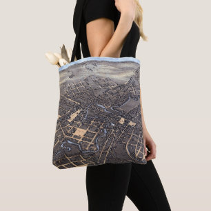 San Antonio, Texas, Antique Aerial City Map, 1873 Tote Bag