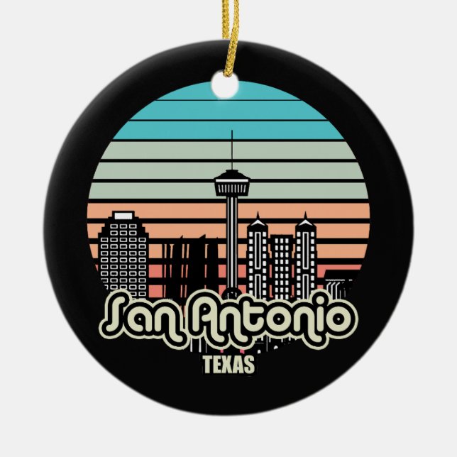 San Antonio,Texas Ceramic Tree Decoration (Front)
