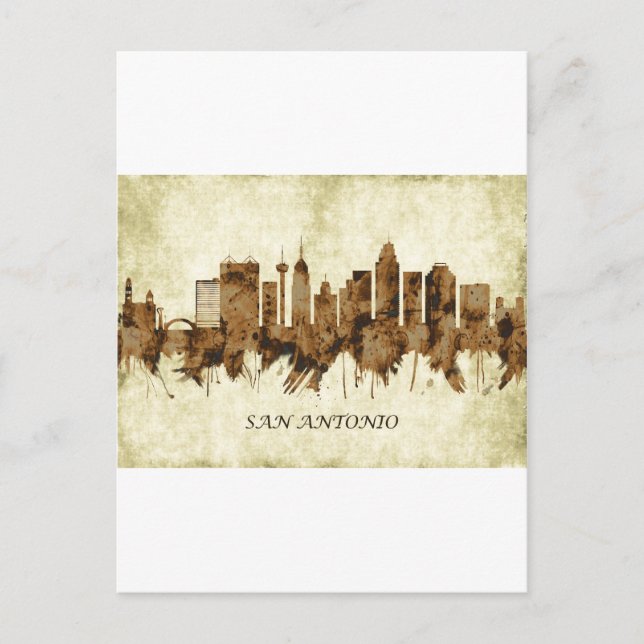 San Antonio Texas Cityscape Invitation Postcard (Front)