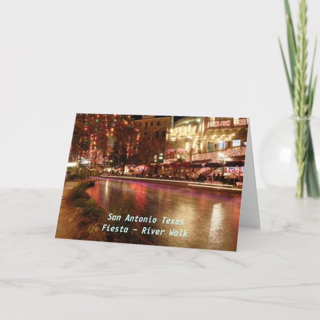 San Antonio Texas Fiesta ~ River Walk Holiday Card (Front)