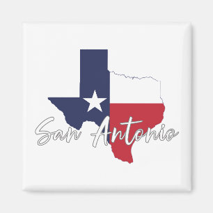 San Antonio, Texas Flag Map Magnet