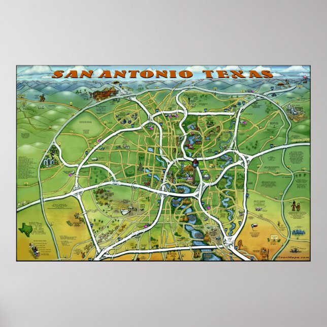 San Antonio Texas Large Poster (Front)
