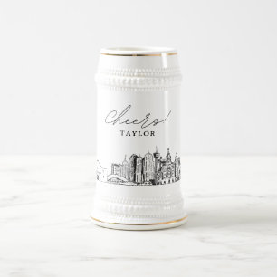 San Antonio Texas Personalised Skyline Beer Stein