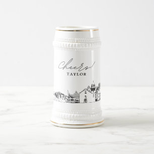 San Antonio Texas Personalised Skyline Beer Stein