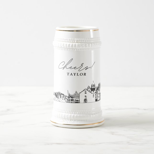 San Antonio Texas Personalised Skyline Beer Stein (Center)