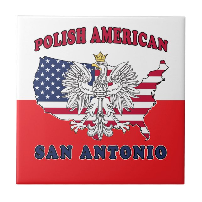 San Antonio Texas Polish American Tile (Front)