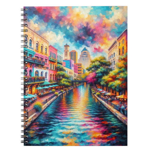 San Antonio Texas River Walk Colourful Notebook (Front)