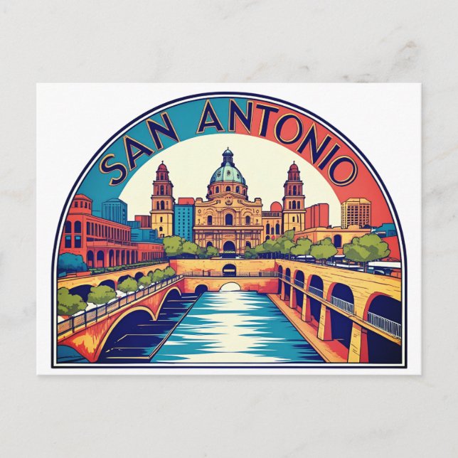 San Antonio Texas skyline Postcard (Front)