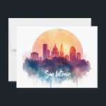 San Antonio Texas skyline Postcard<br><div class="desc">Show off your love for San Antonio with this striking San Antonio Skyline design! Featuring a detailed illustration of the city’s most iconic buildings and architectural landmarks, this black and white cityscape captures the unique spirit of San Antonio, Texas. Perfect for locals, travelers, or anyone who cherishes this vibrant city....</div>