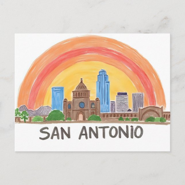 San Antonio Texas skyline Postcard (Front)