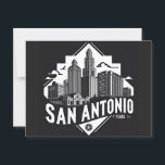 San Antonio Texas skyline Postcard<br><div class="desc">Show off your love for San Antonio with this striking San Antonio Skyline design! Featuring a detailed illustration of the city’s most iconic buildings and architectural landmarks, this black and white cityscape captures the unique spirit of San Antonio, Texas. Perfect for locals, travelers, or anyone who cherishes this vibrant city....</div>