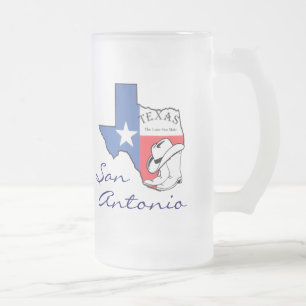 San Antonio Texas State Map, Star, Boots, Hat Mug