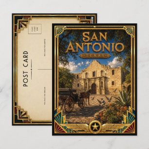 San Antonio Texas Vintage Art Deco Golden Age Postcard