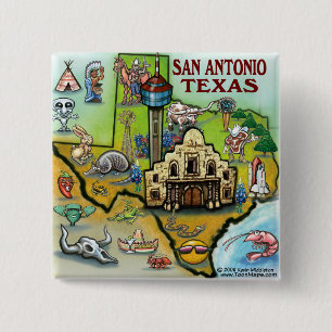 San Antonio TX 15 Cm Square Badge