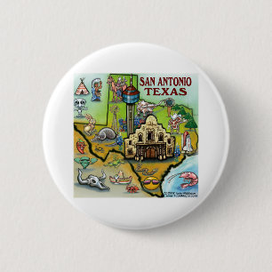 San Antonio TX 6 Cm Round Badge