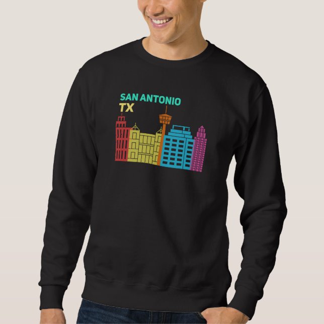 San Antonio TX Skyline Design for proud San Sweatshirt (Front)