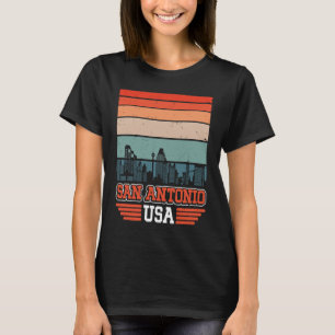 San Antonio USA Retro Vintage Sunset Skyline San A T-Shirt