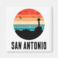 San Antonio Vintage Sunset Cityscape Postcard