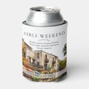 San Antonio Watercolor Girls Weekend Can Cooler