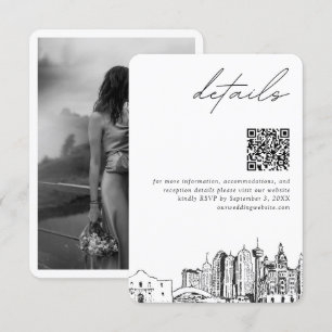 San Antonio Wedding Modern Details QR Code Enclosure Card