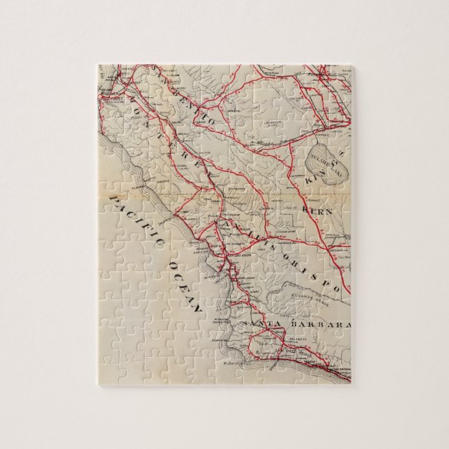 San Benito, Fresno, Monterey, San Luis Obispo Jigsaw Puzzle (Vertical)