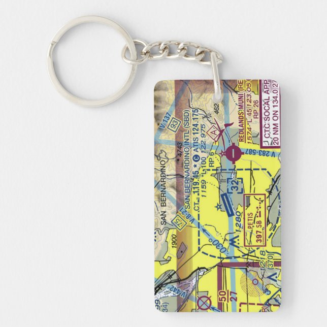 San Bernardino chart / taxi diagram Key Ring (Front)